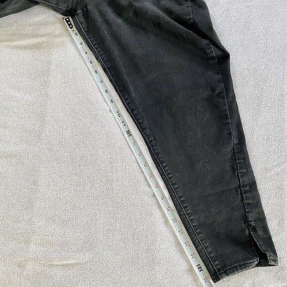 Levi Strauss Women Signature Skinny Joggers Black Jean Stretch Size Lg Split Hem - Picture 7 of 12